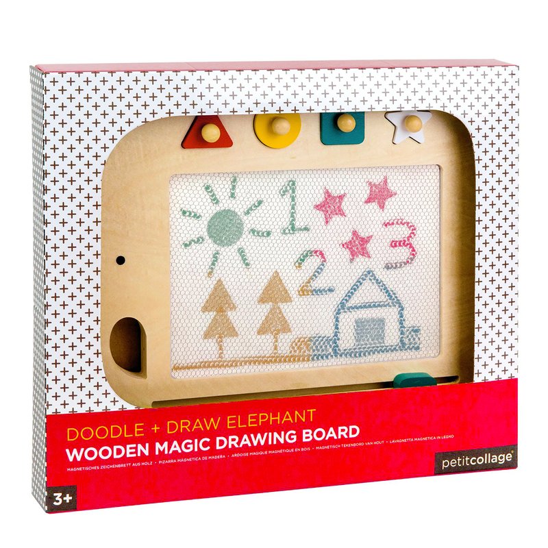 Doodle + Draw Elephant Wooden Magic Drawing Board