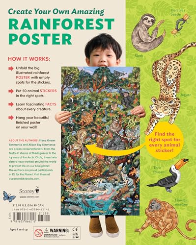 Creatures of the Rainforest Sticker Poster