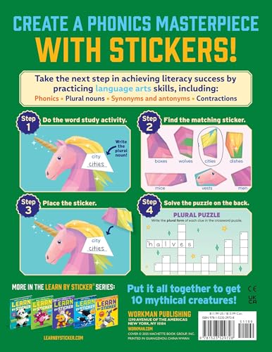 Learn by Sticker: Word Study: Use Phonics to Create 10 Mythical Creatures!