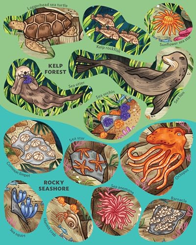 Creatures of the Ocean Sticker Poster
