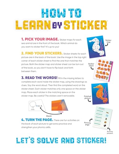Learn by Sticker: More Phonics: Use Phonics to Create 10 Sea Animals!