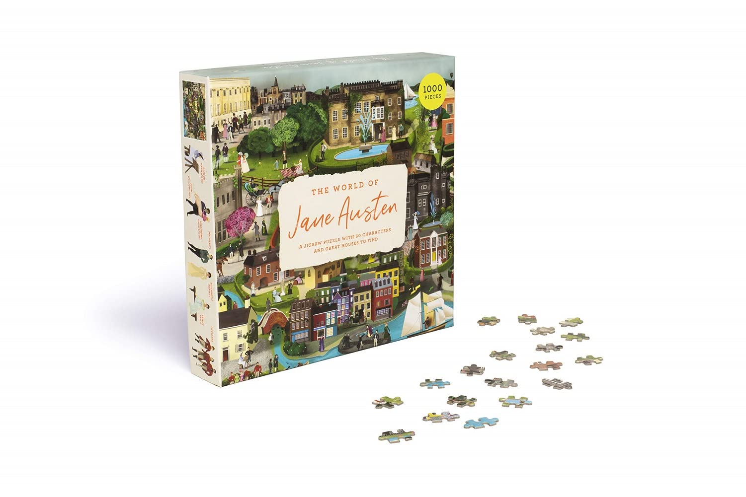 The World of Jane Austen: A Jigsaw Puzzle With 60 Characters and Great Houses to Find; 1000 Pieces