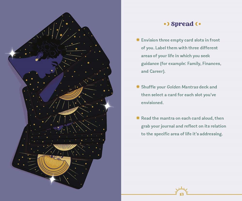 Golden Mantras: Affirmation Deck and Guidebook