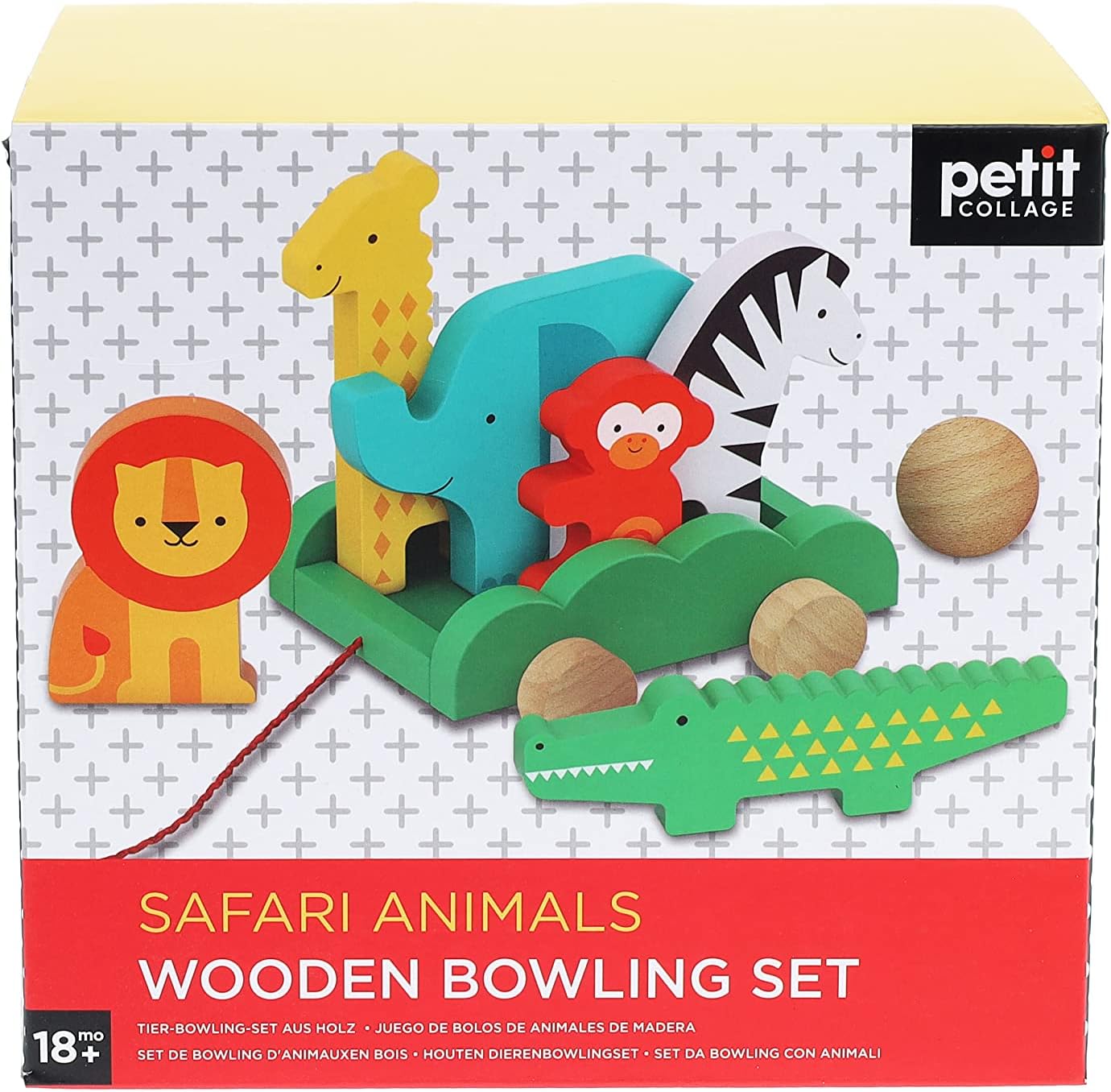 Safari Animals Wooden Bowling Set