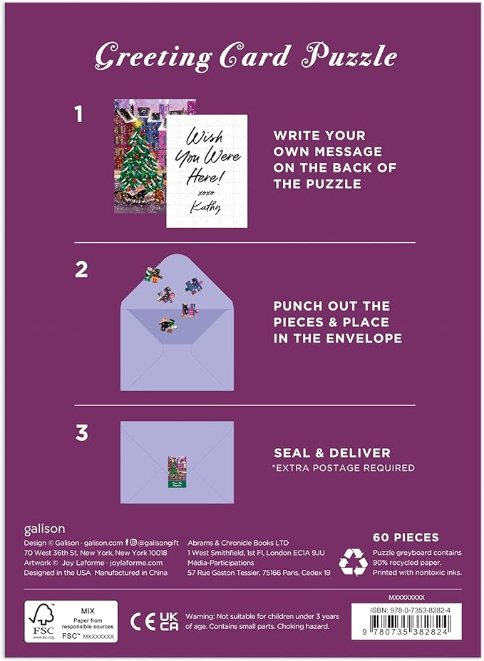 Joy Laforme Christmas Square Greeting Card Puzzle