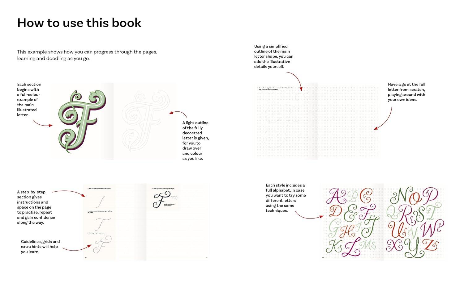 Creative Hand Lettering From A to Z: Make Every Letter Beautiful with 26 Complete and Colourful Alphabets