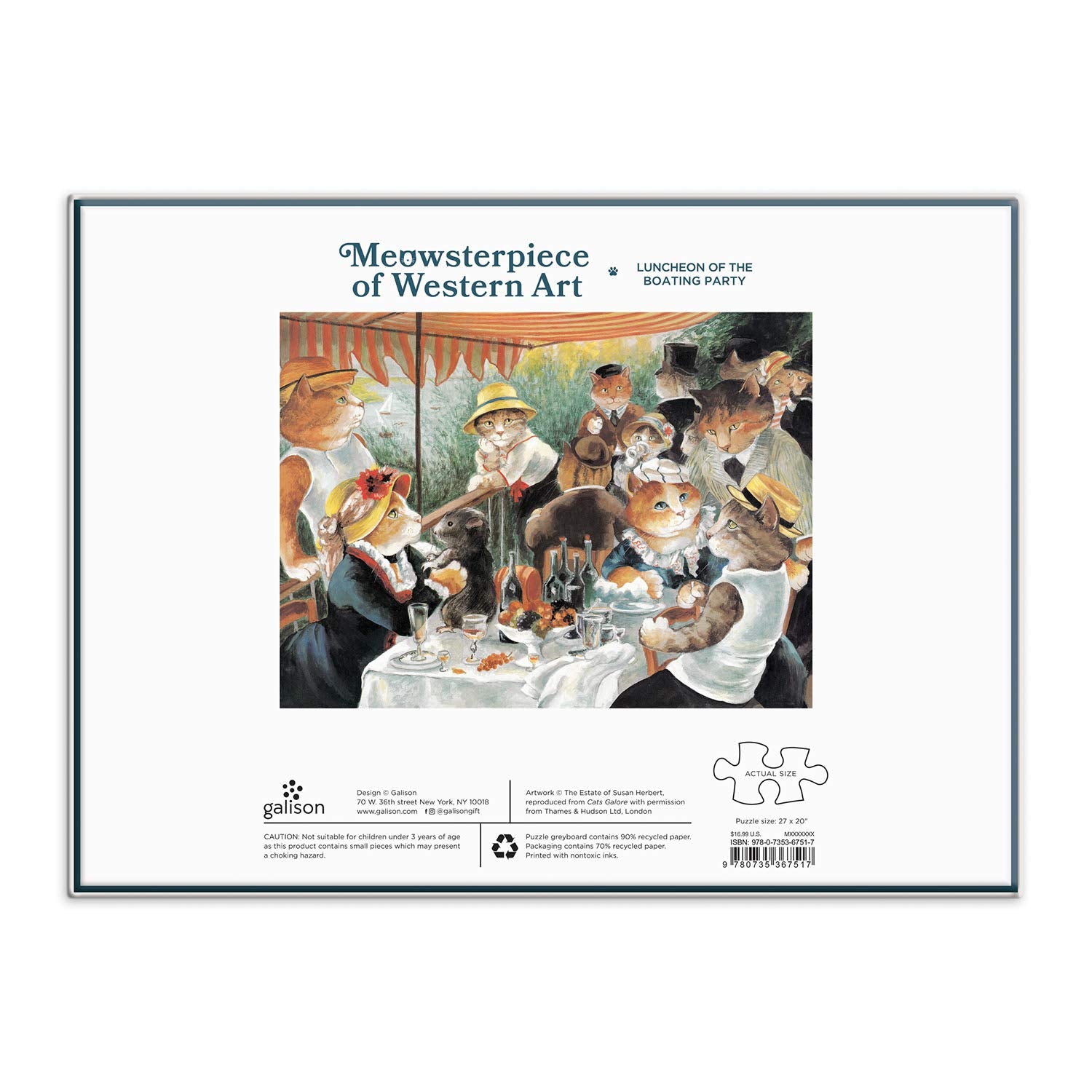Luncheon of The Boating Party Meowsterpiece of Western Art 1000 Piece Puzzle