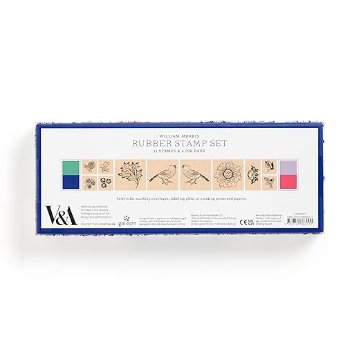 William Morris Rubber Stamp Set: 11 Stamps and 4 Ink Pads