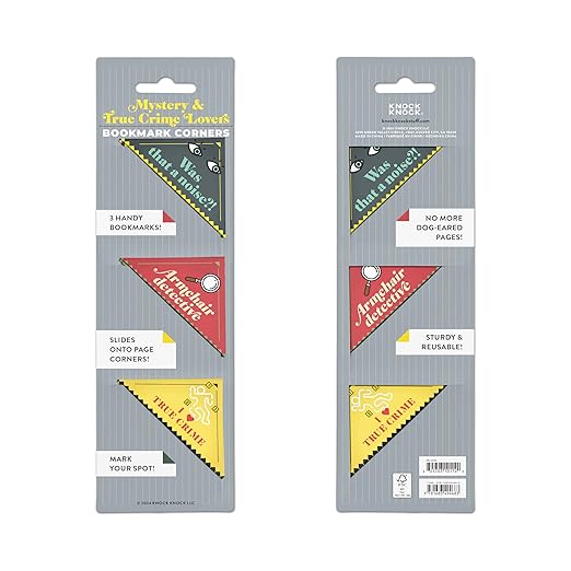 Knock Knock Mystery & True Crime Lovers Bookmark Corners