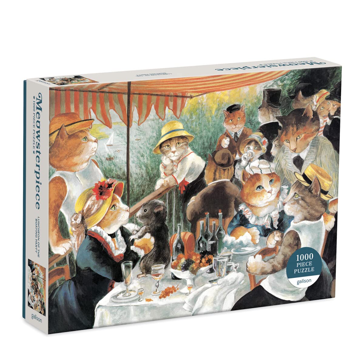 Luncheon of The Boating Party Meowsterpiece of Western Art 1000 Piece Puzzle