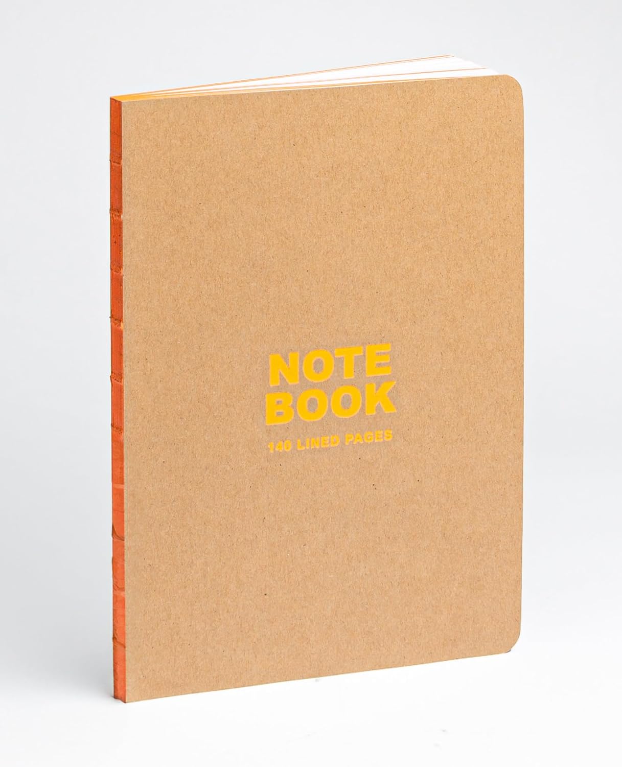 Kraft and Orange A5 Notebook: Lined Paper