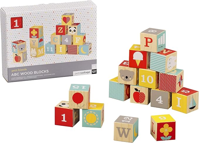 ABC Wooden Blocks, Set of 15 – Solid Wooden Blocks