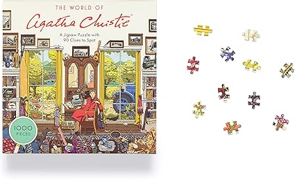 The World of Agatha Christie: 1000-piece Jigsaw Puzzle with 90 Clues to Spot, Puzzle for fans of Agatha Christie