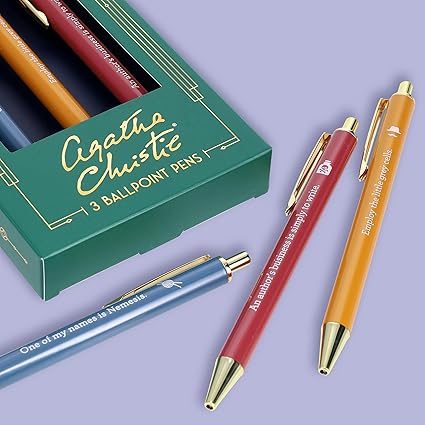 Chronicle Books Agatha Christie Pen Set: 3 Ballpoint Pens