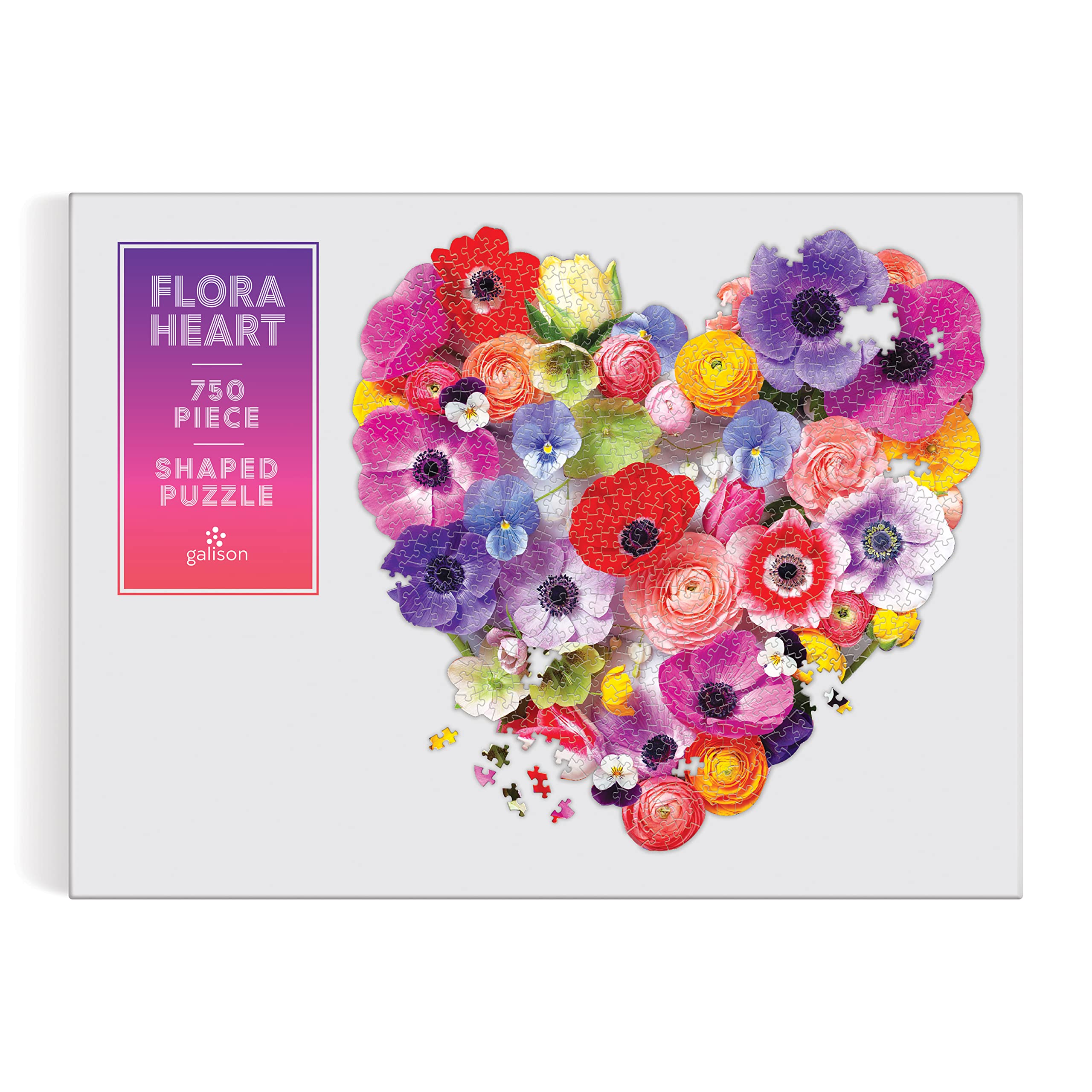 Flora Heart 750 Piece Shaped Puzzle