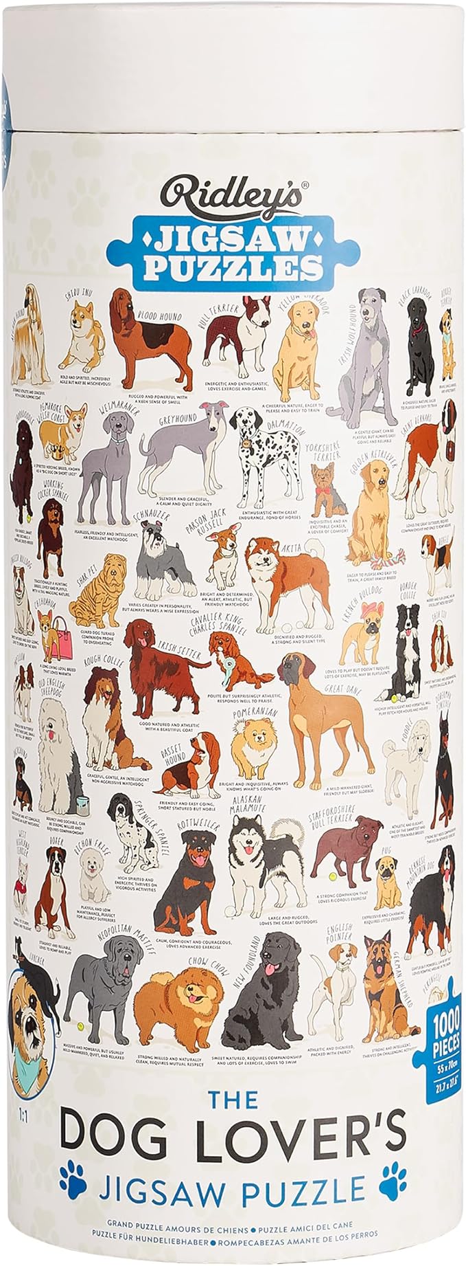 Dog Lovers Jigsaw Puzzle, White, 1000 Piece