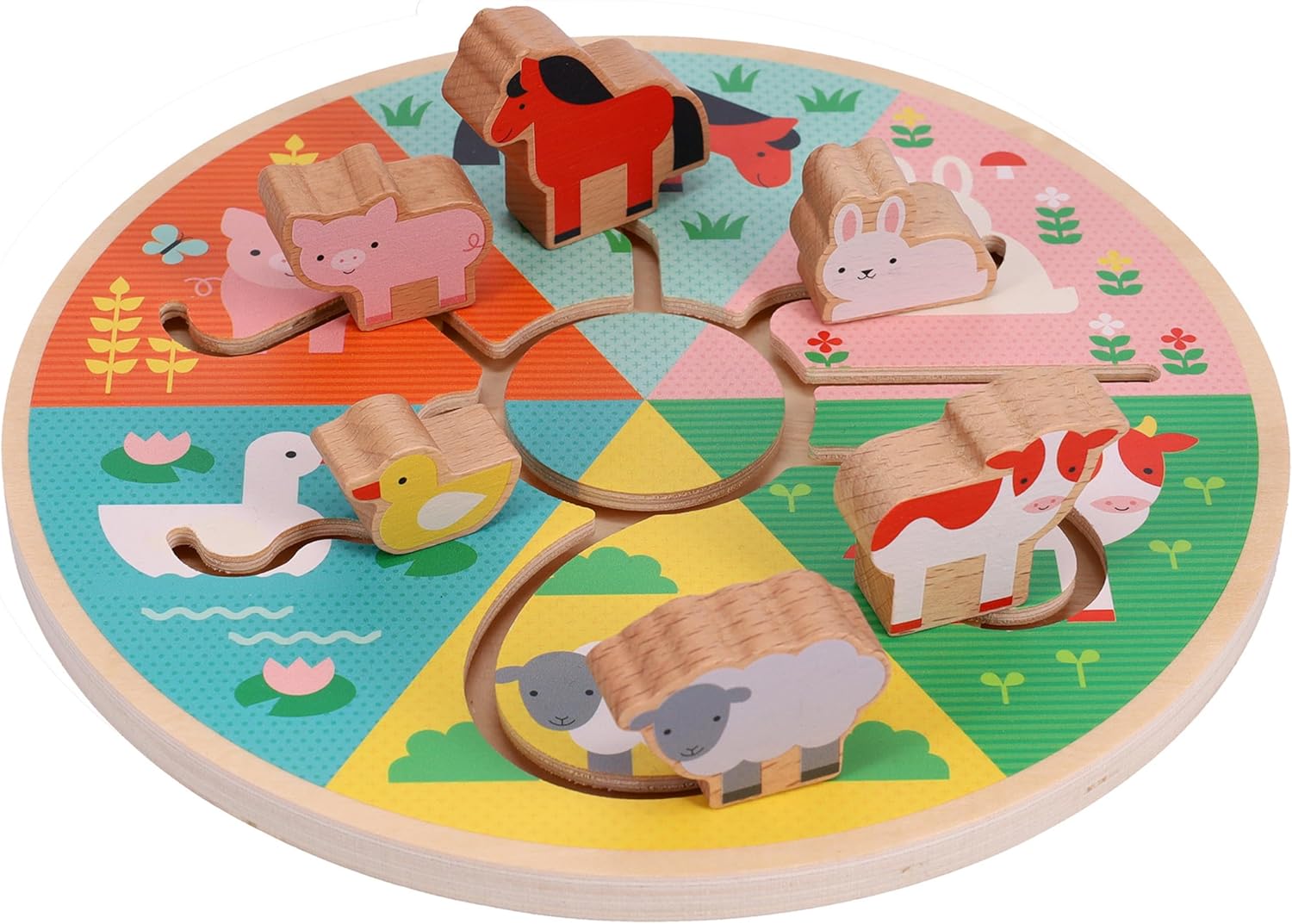Farm Animals Wooden Sliding Maze