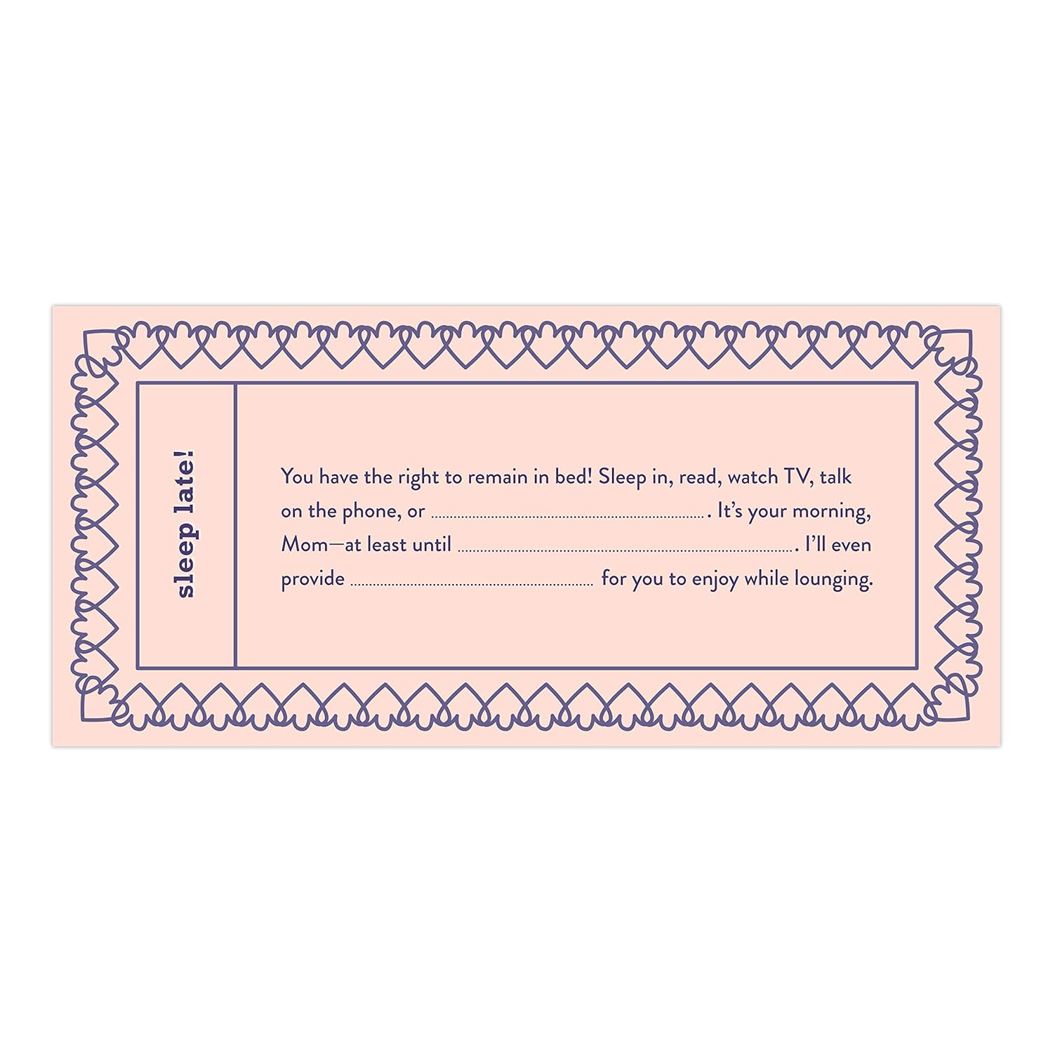 Fill in the Love Mom Vouchers, Book of 15 Unique Perforated Coupons