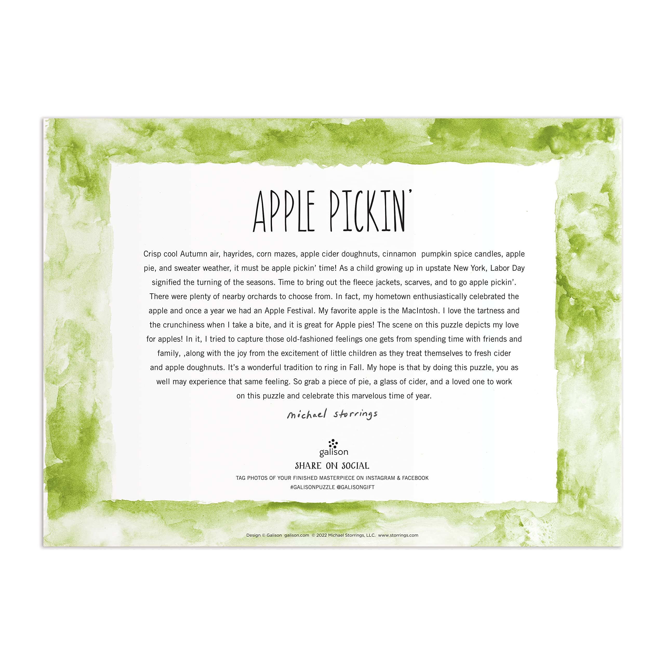 Michael Storrings Apple Pickin' 1000 Piece Puzzle