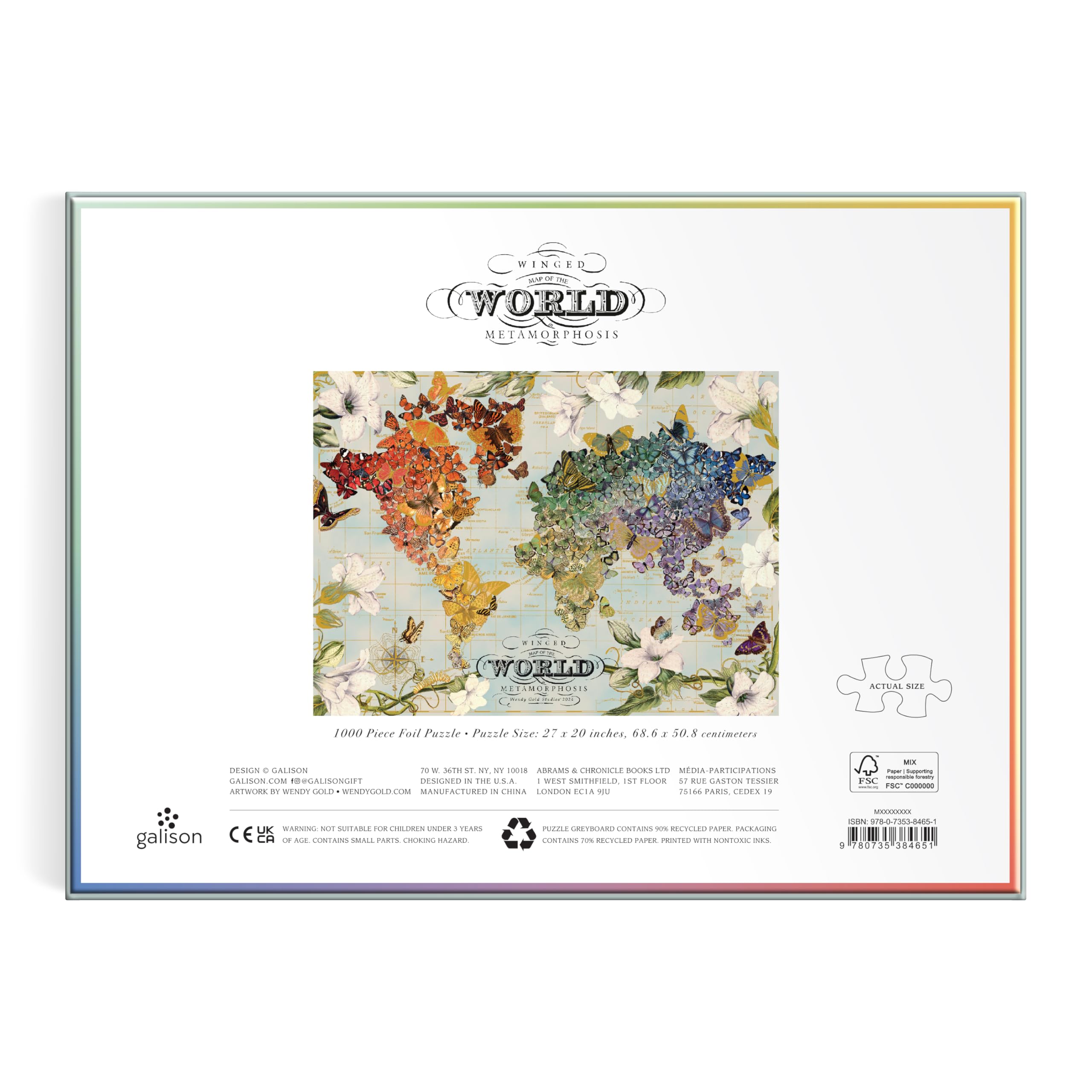 Winged Metamorphosis – 1000 Piece Wendy Gold Jigsaw Puzzle