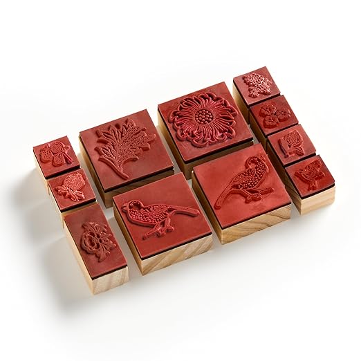 William Morris Rubber Stamp Set: 11 Stamps and 4 Ink Pads