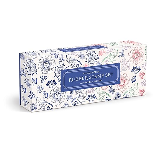 William Morris Rubber Stamp Set: 11 Stamps and 4 Ink Pads