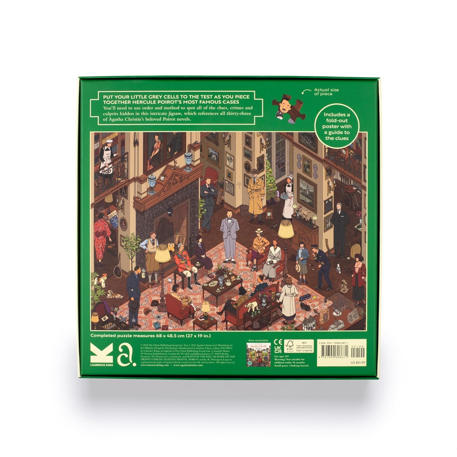 The World of Hercule Poirot: A 1000-piece Jigsaw Puzzle with over 100 Clues to Spot: A Gift for Fans of Agatha Christie