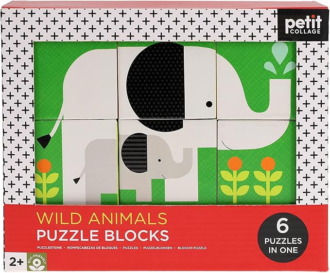 Petit Collage Wild Animals Puzzle Blocks