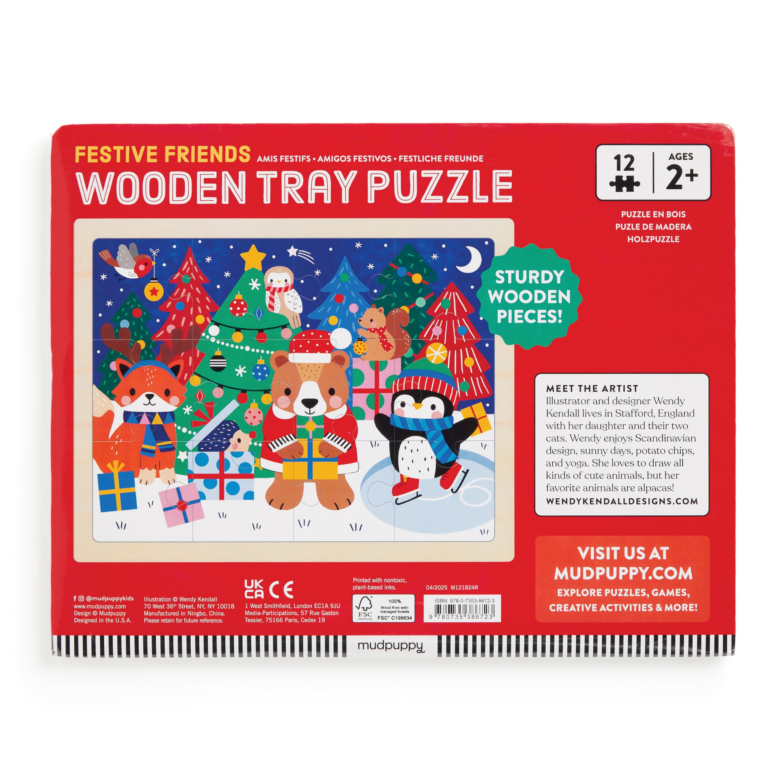Christmas 12 Piece Wooden Tray Puzzle