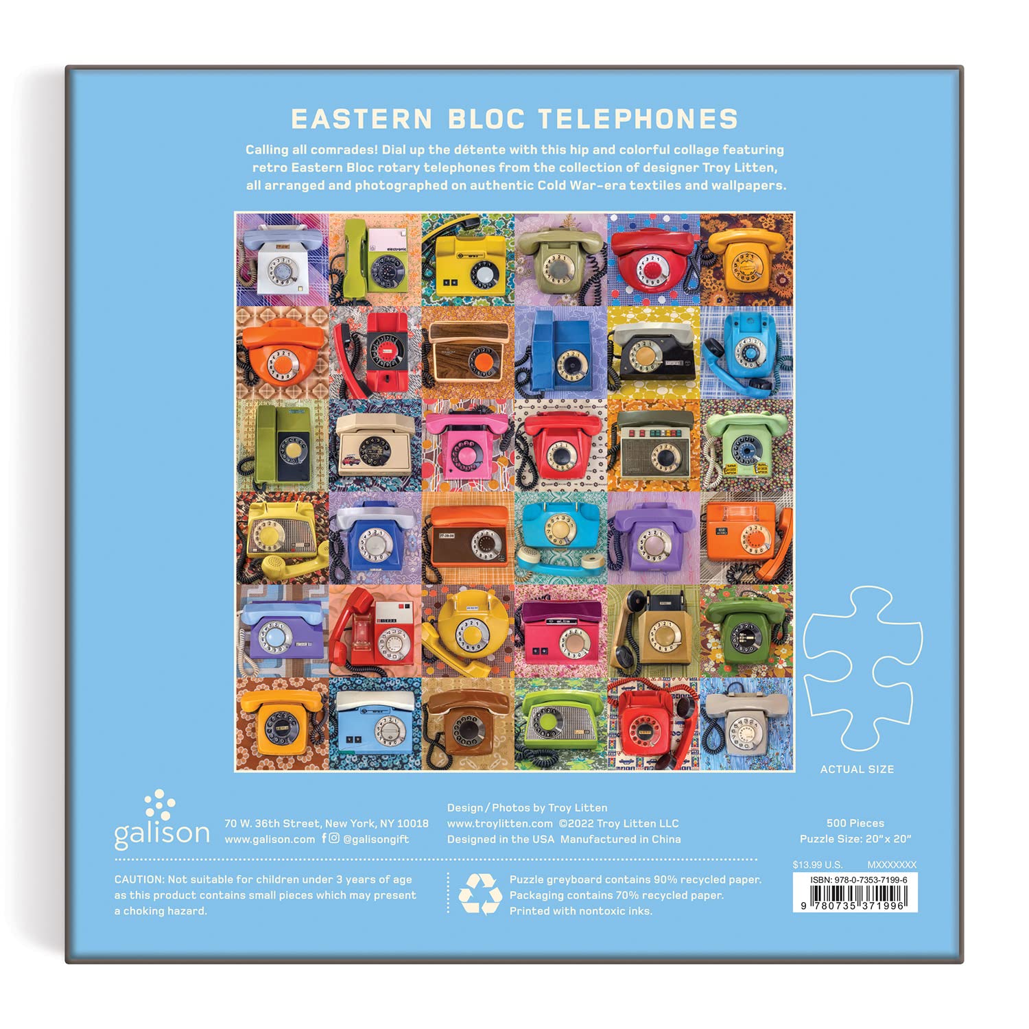 Eastern Bloc Telephones Jigsaw Puzzle, Multicoloured, 500 Pieces