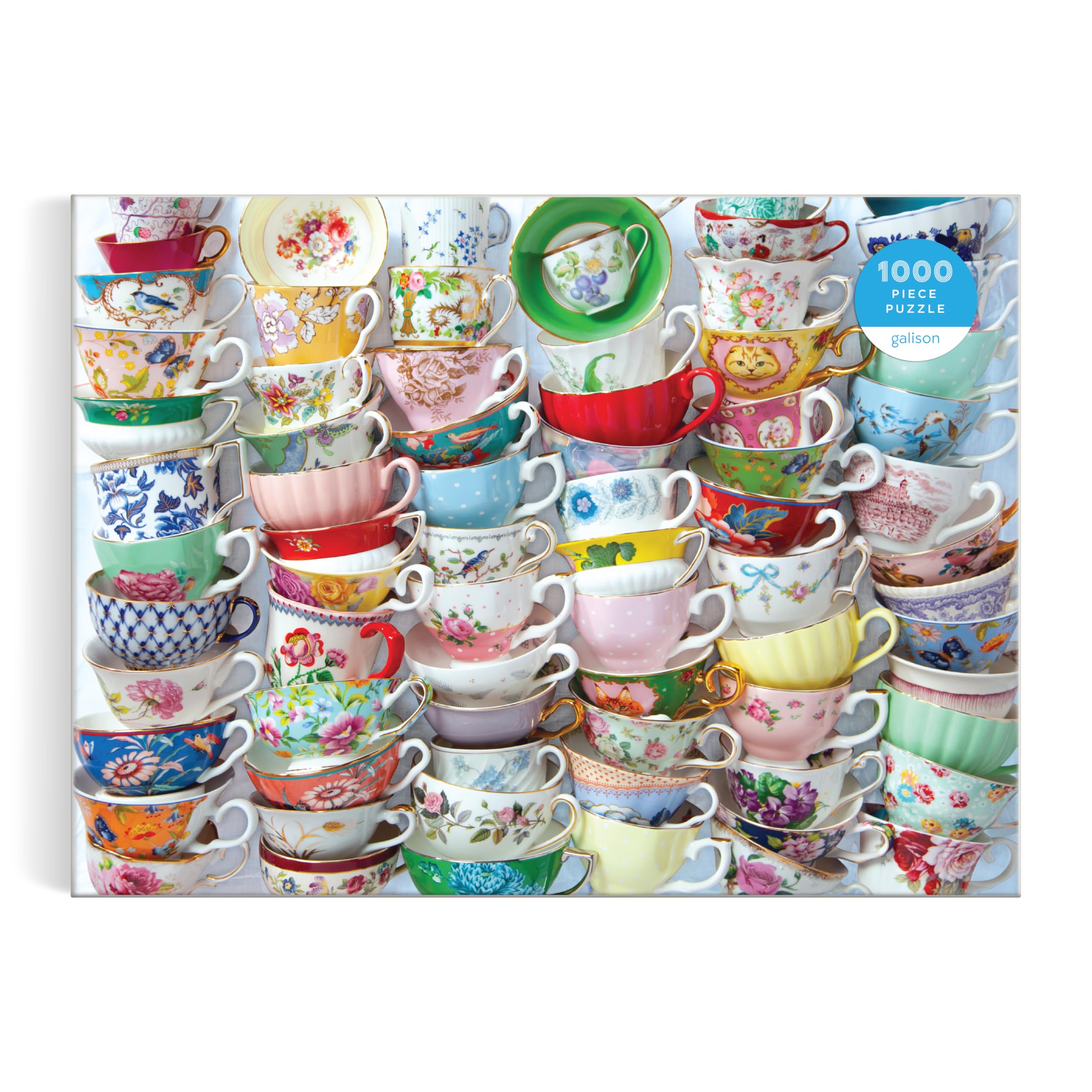Teacups 1000 Piece Puzzle Featuring A Regency Core Mix Of Vibrant Teacups