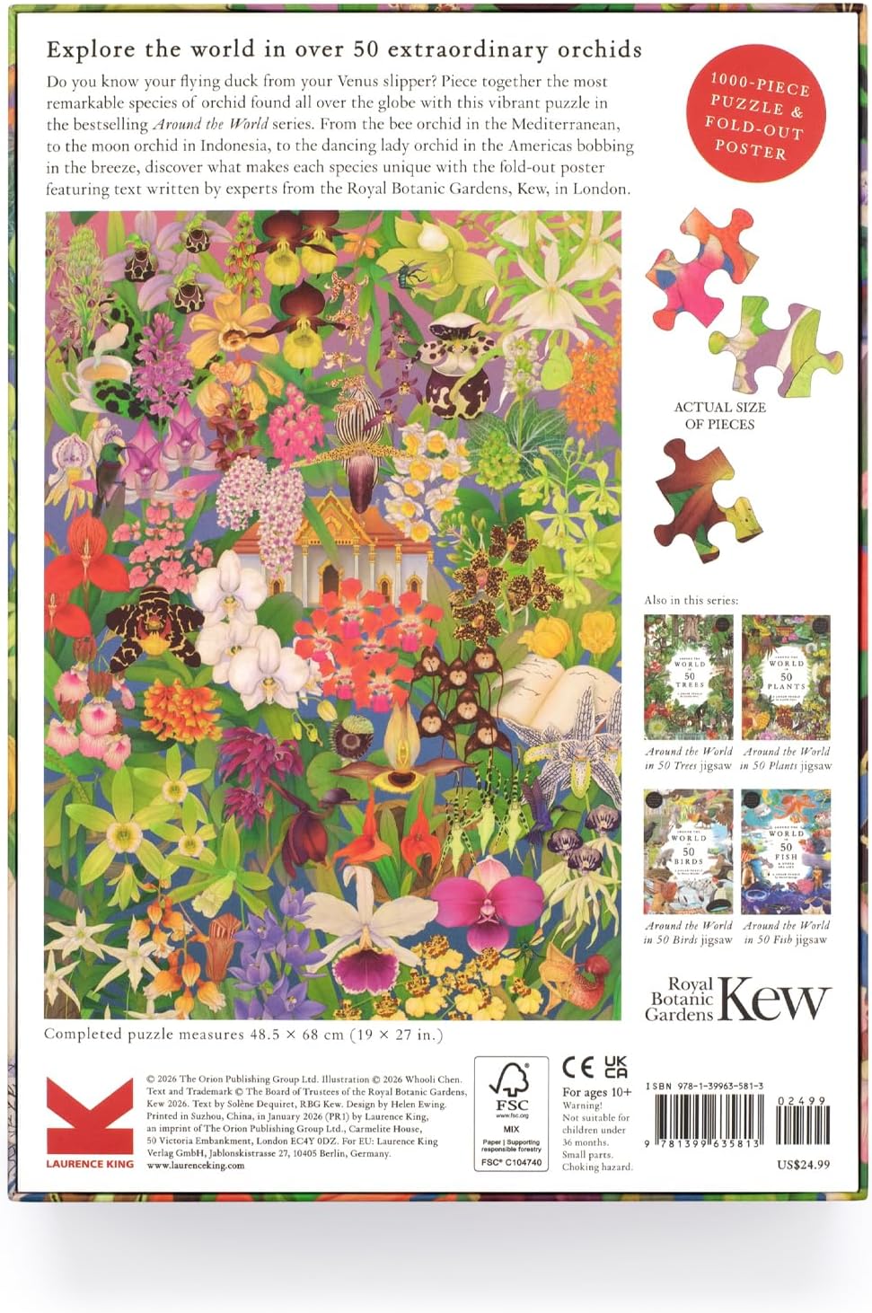 Around the World in 50 Orchids A 1000-piece jigsaw puzzle