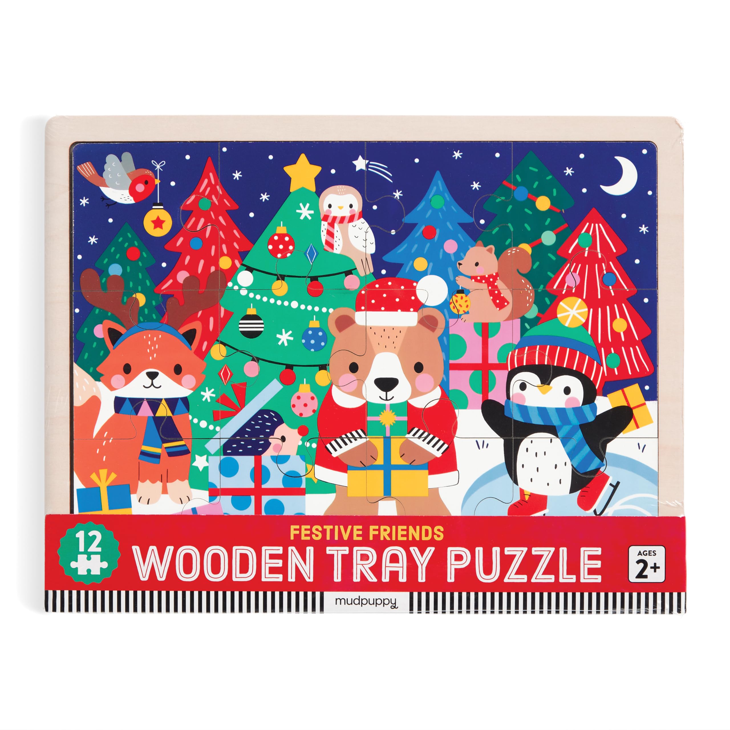 Christmas 12 Piece Wooden Tray Puzzle