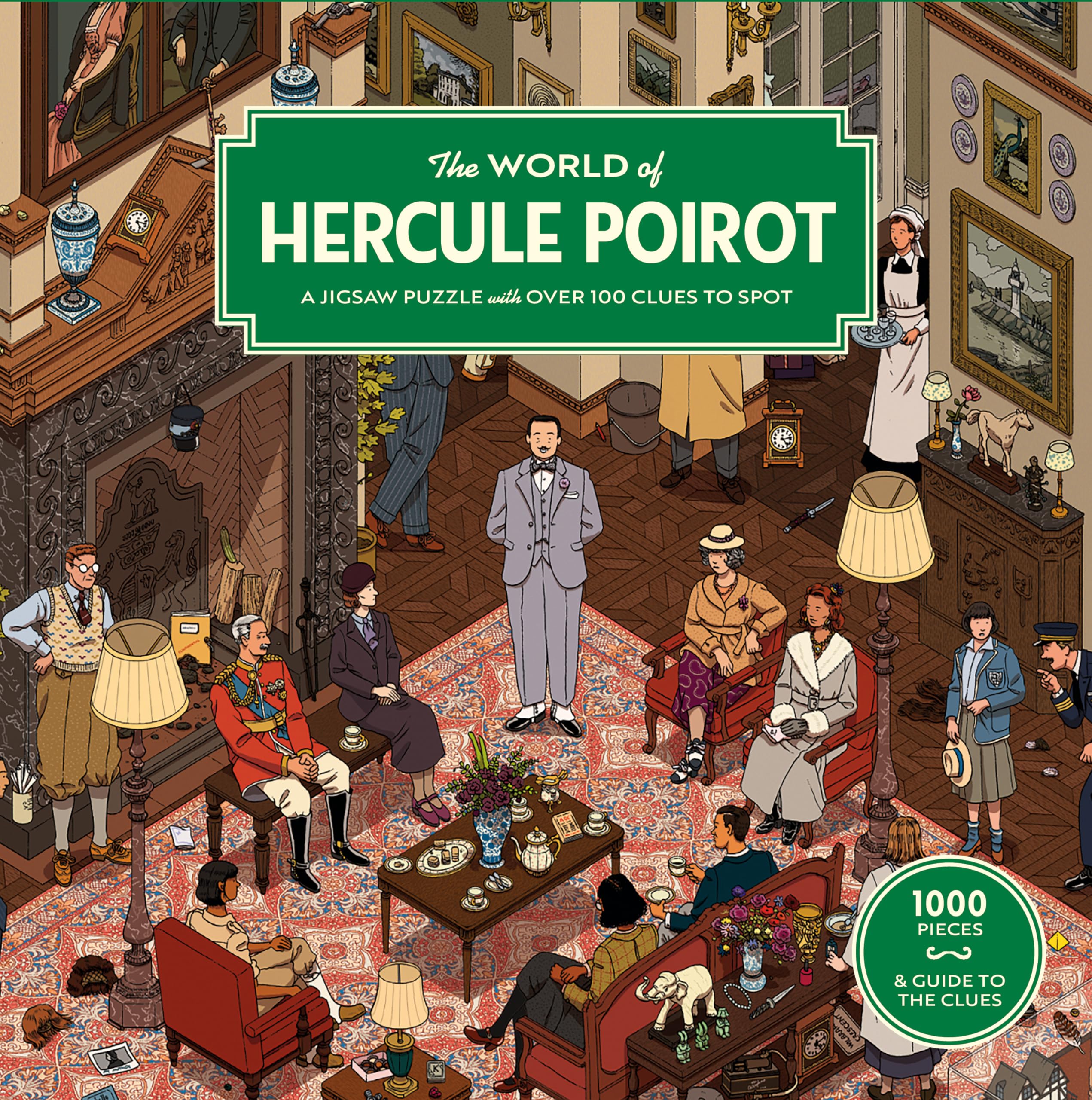 The World of Hercule Poirot: A 1000-piece Jigsaw Puzzle with over 100 Clues to Spot: A Gift for Fans of Agatha Christie