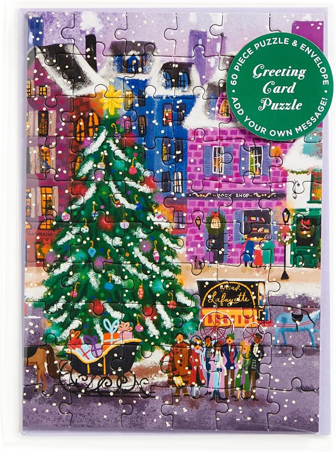 Joy Laforme Christmas Square Greeting Card Puzzle