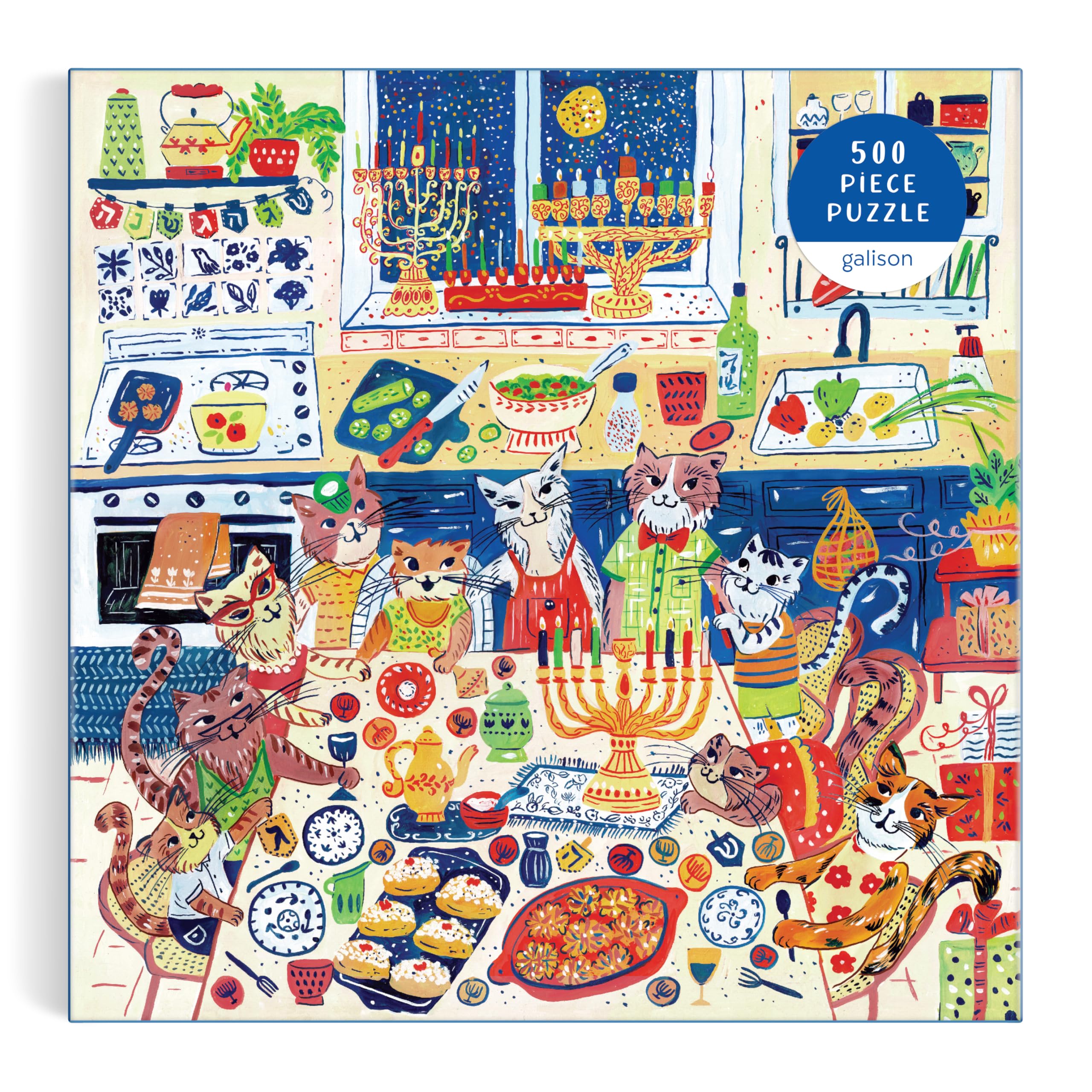Happy Hanukcats 500 Piece Puzzle