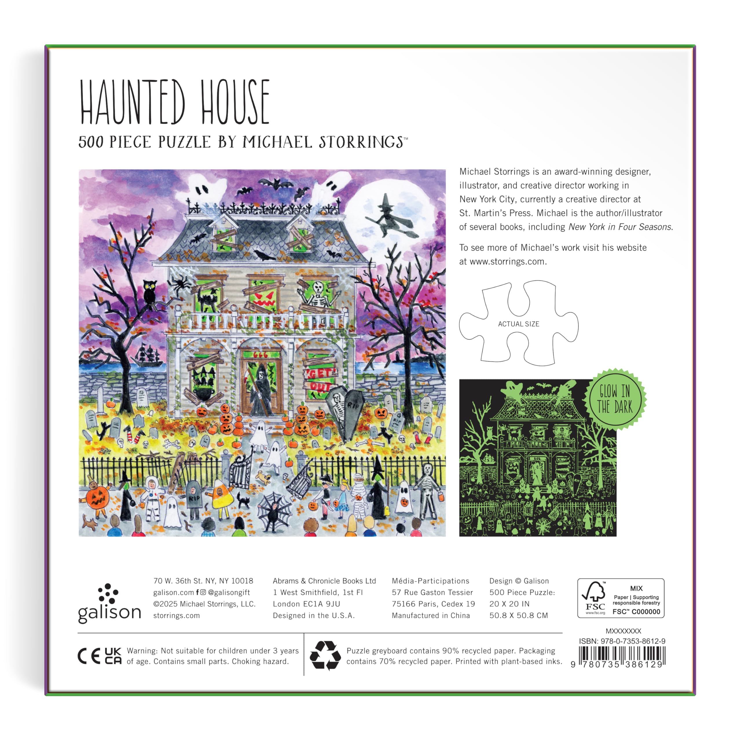 Haunted House 500 Piece Glow in the Dark Puzzle