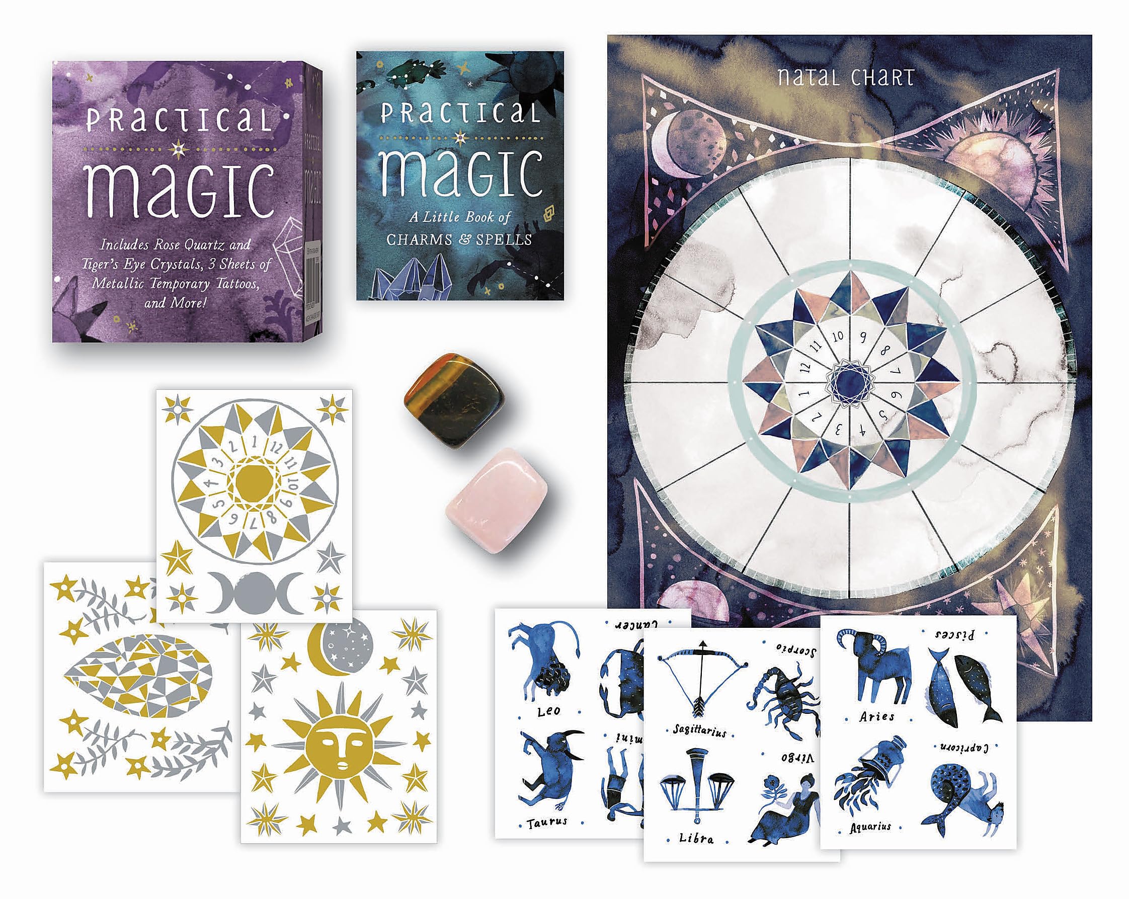 Practical Magic: Includes Rose Quartz and Tiger's Eye Crystals, 3 Sheets of Metallic Tattoos, and More! (The Little Book of Magic)