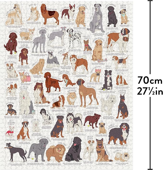 Dog Lovers Jigsaw Puzzle, White, 1000 Piece