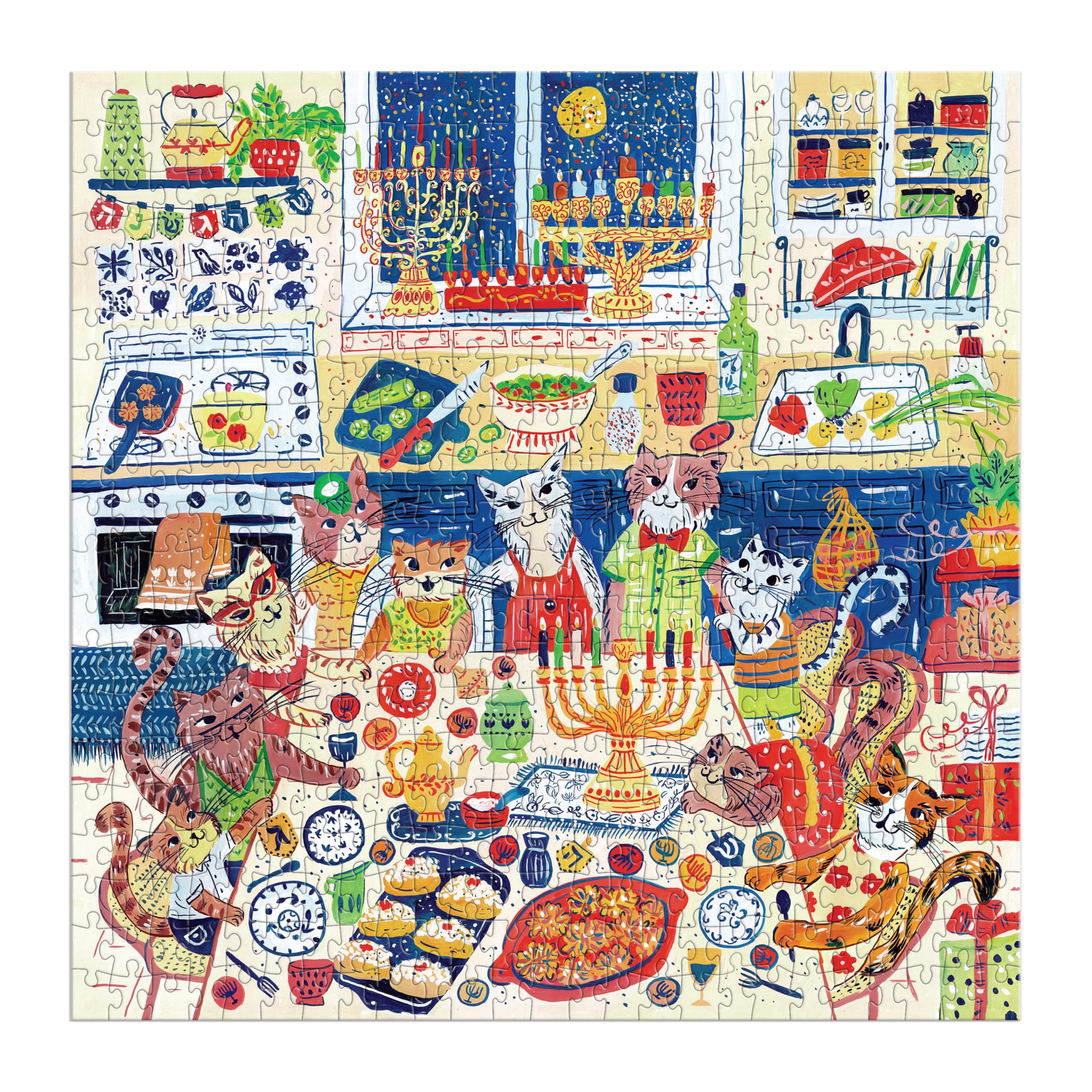 Happy Hanukcats 500 Piece Puzzle