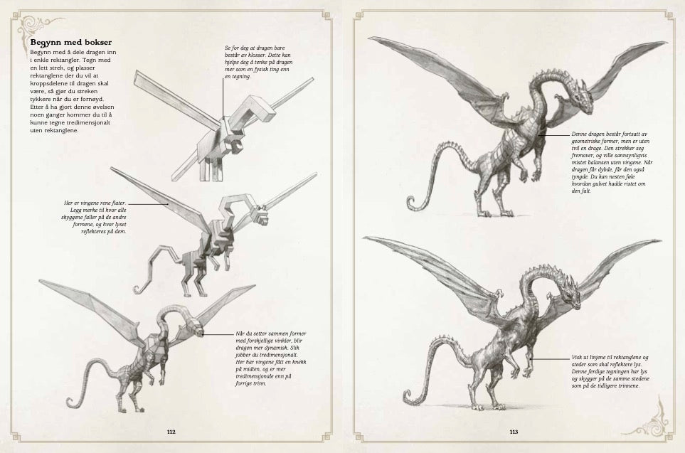 Fantastiske drager og hvordan tegne dem