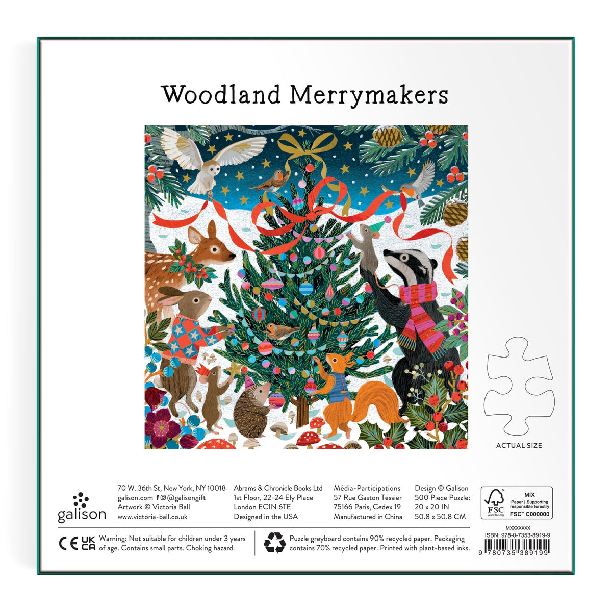 Victoria Ball Woodland Merrymakers 500 Piece Foil Puzzle