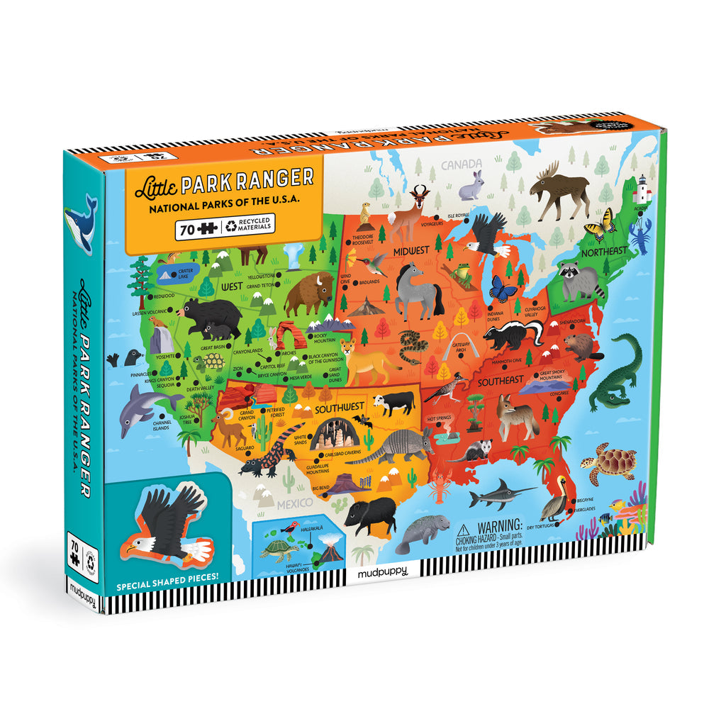 Little Park Ranger National Parks Map of the U.S.A. Geography Puzzle