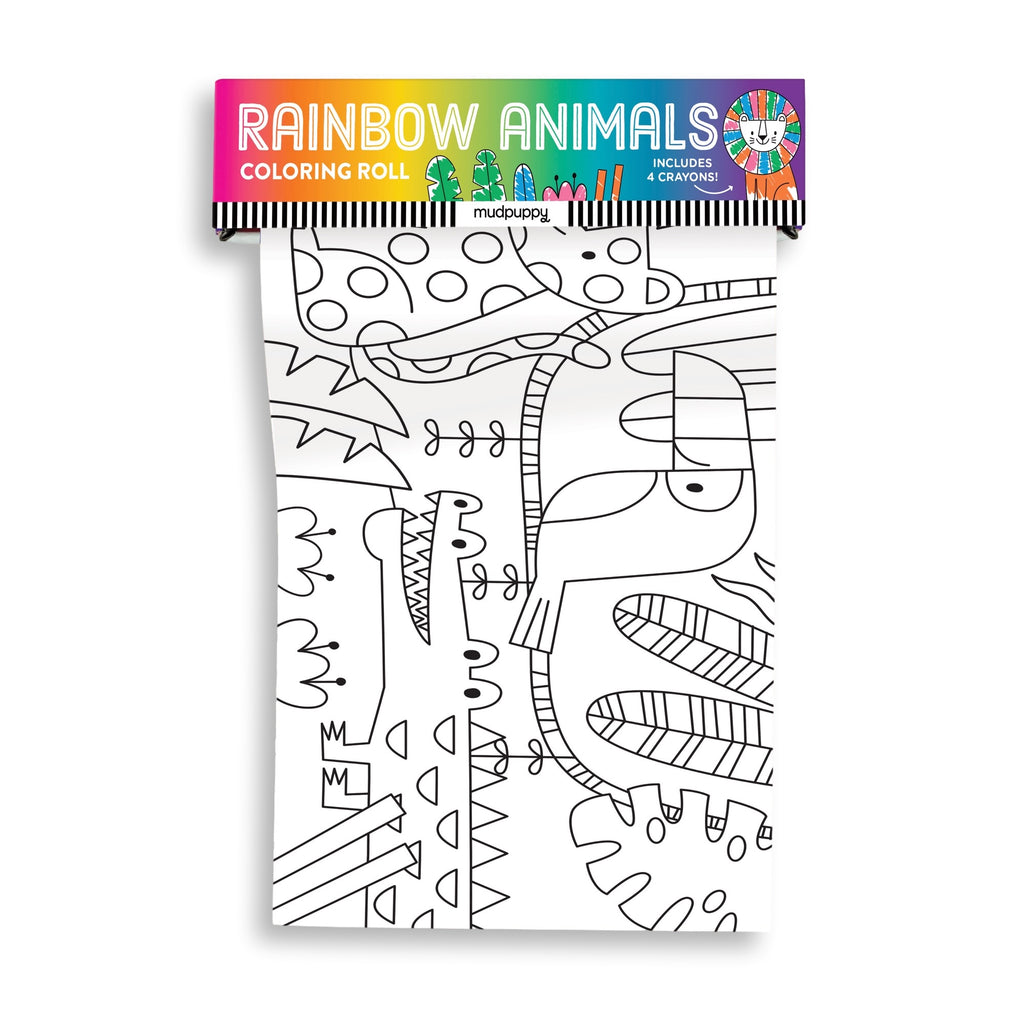 Rainbow Animals Mini Coloring Roll