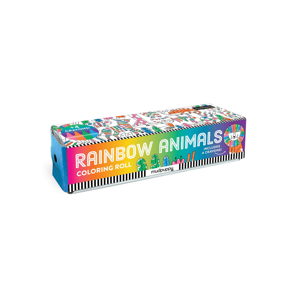 Rainbow Animals Mini Coloring Roll