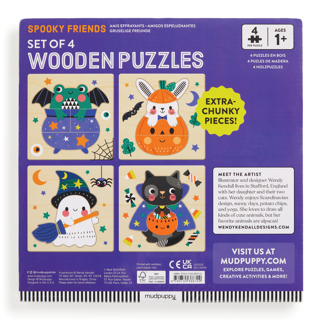 Halloween Set of 4 Wood Puzzles