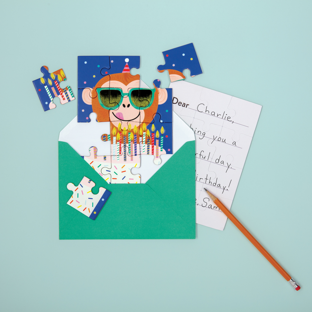 Monkey Cake Greeting Card Puzzle