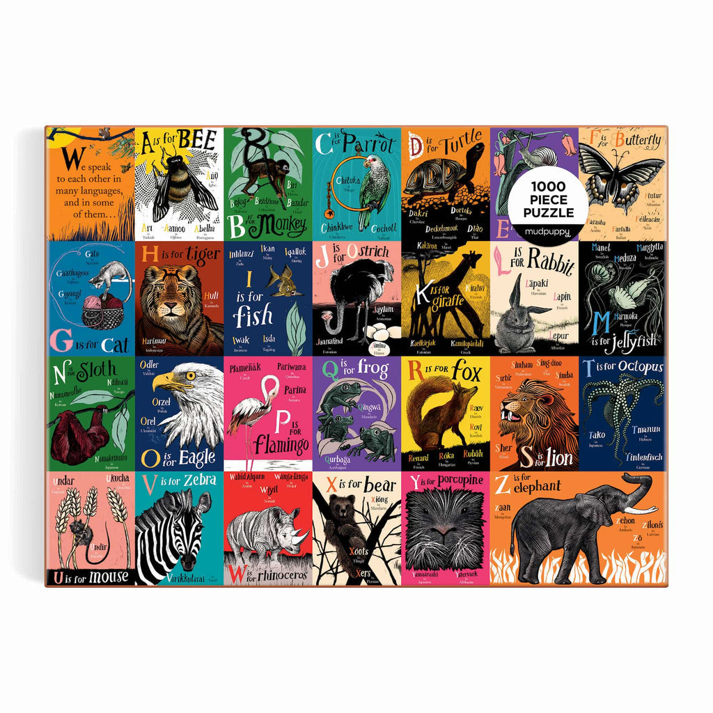 A is for Bee: An Alphabet in Translation 1000 Piece Family Puzzle