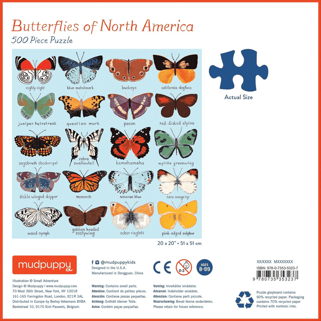 Butterflies Of North America 500 Piece Family Puzzle