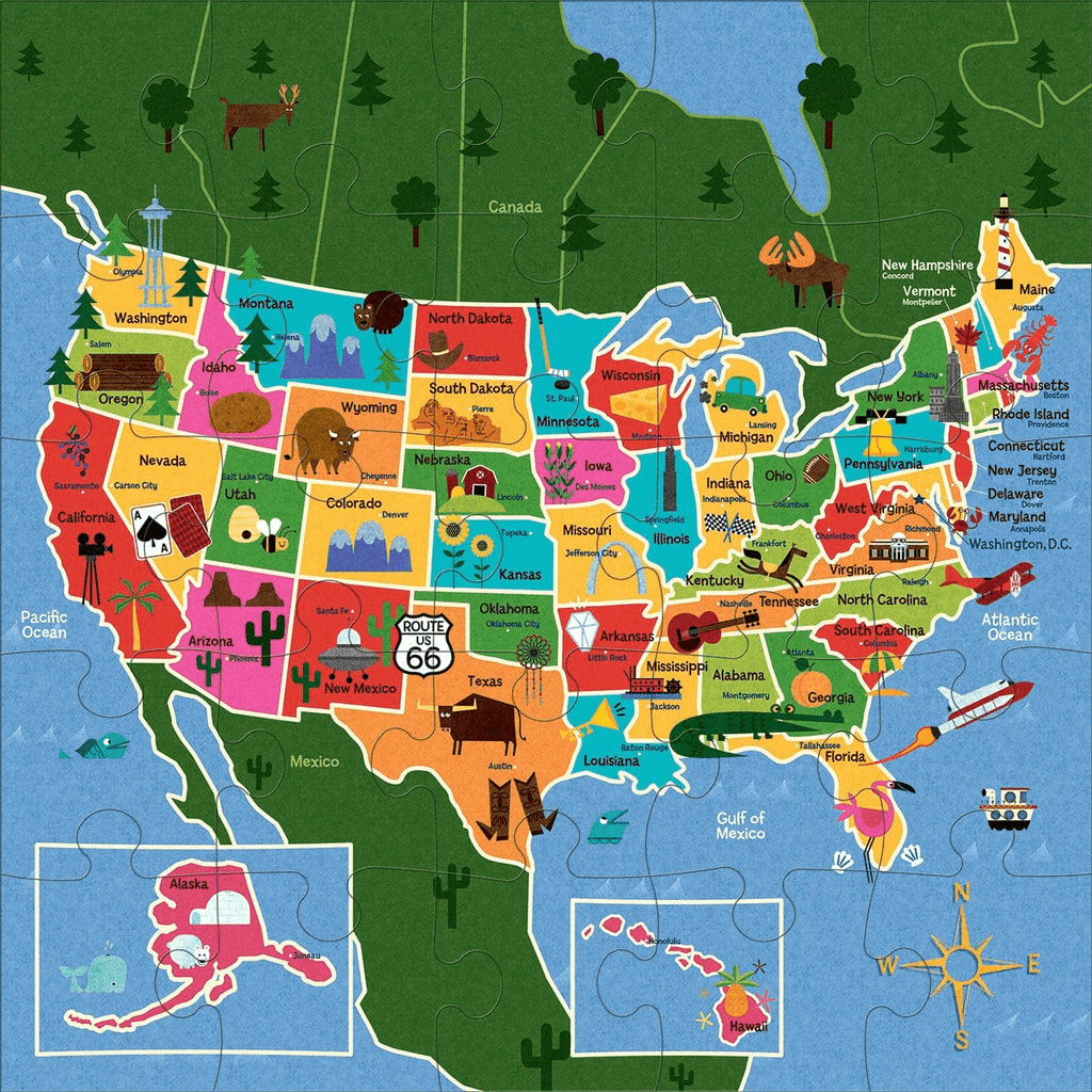 Map of the U.S.A. Jumbo Puzzle